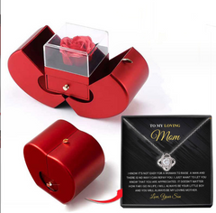 Fashion Jewelry box and Necklace for that special loved one for Valentine's Day Gifts With Artificial Flower Rose Flower Jewelry Box